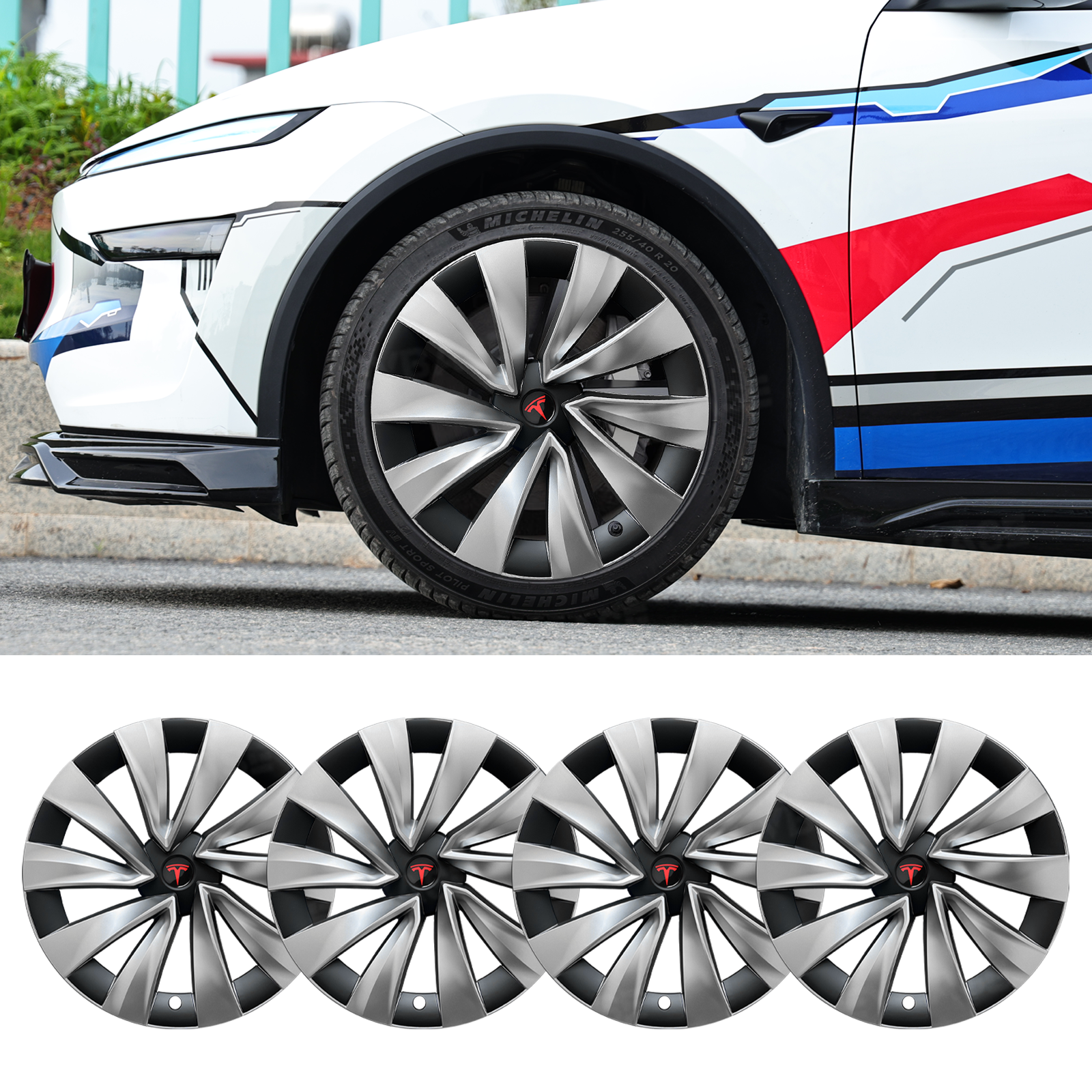 Tessgo "Helix-Pro" 20" Upgrade 2.0 Wheel Covers for Tesla Model Y Juniper