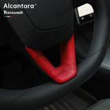 Alcantara Steering Wheel U-shaped Cover for Tesla Model Y L 2026+