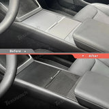 [Real Carbon Fiber] Center Console Panel Cover for Tesla Model YL 2026+