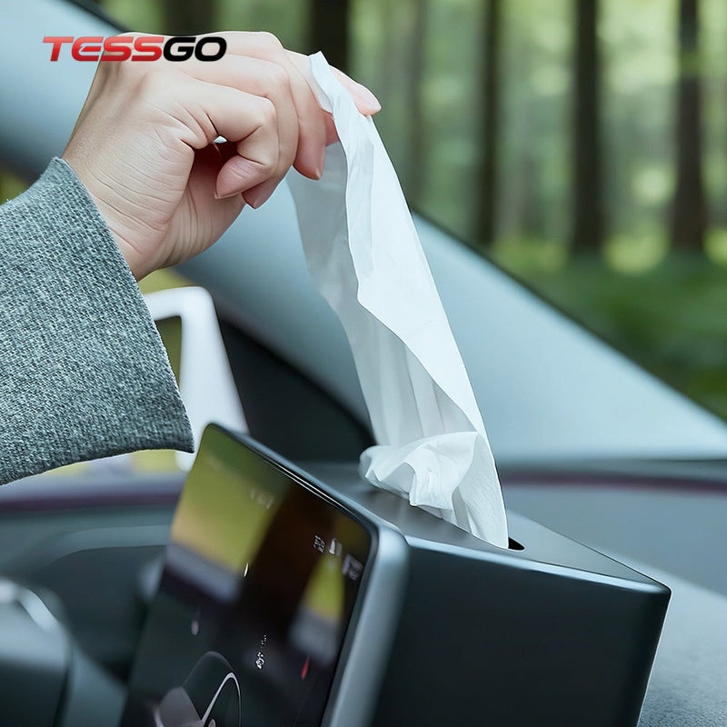 TESSGO Behind-Screen Tissue & Sunglasses Organizer FOR Tesla Model Y Juniper / Y L