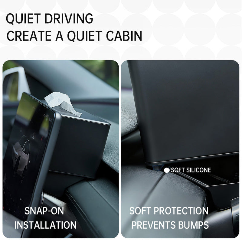 TESSGO Behind-Screen Tissue & Sunglasses Organizer FOR Tesla Model Y Juniper / Y L