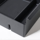 Tesla Model S / X Armrest Center Console Organizer Tray – Dual-Layer Storage with Cable Routing & Noise-Reducing Pad