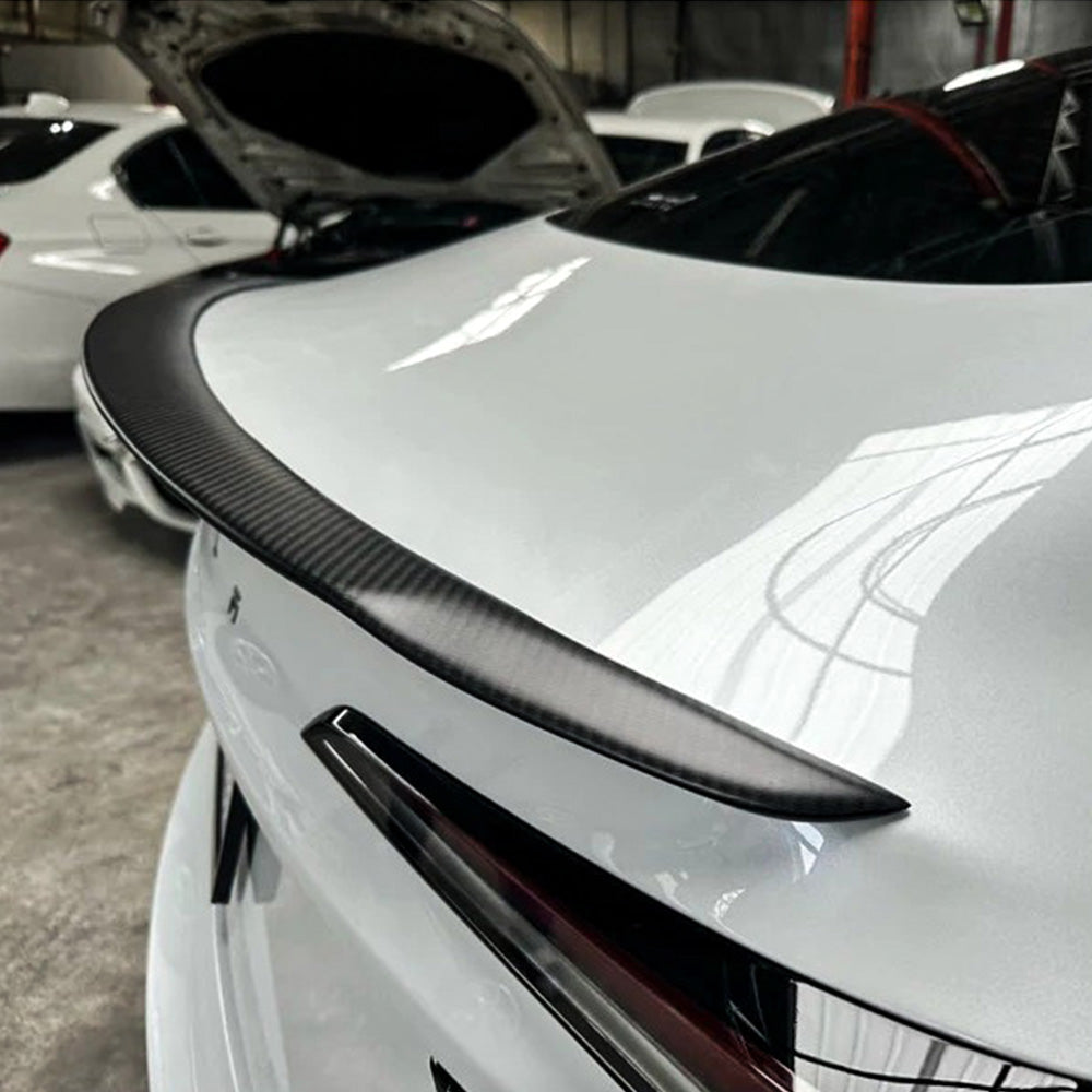Carbon Fiber Spoiler installed on Tesla Model 3 Highland