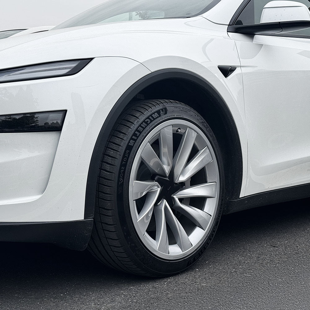 2025+ Tesla Model Y 20-Inch Helix Wheel Protectors | Premium ABS Curb Rash Guards | Easy Snap-On Installation