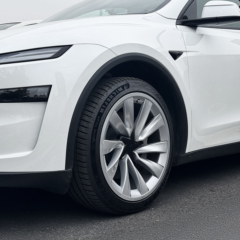 1 Pcs - 2025+ Tesla Model Y 20-Inch Helix Wheel Protectors | Premium ABS Curb Rash Guards | Easy Snap-On Installation