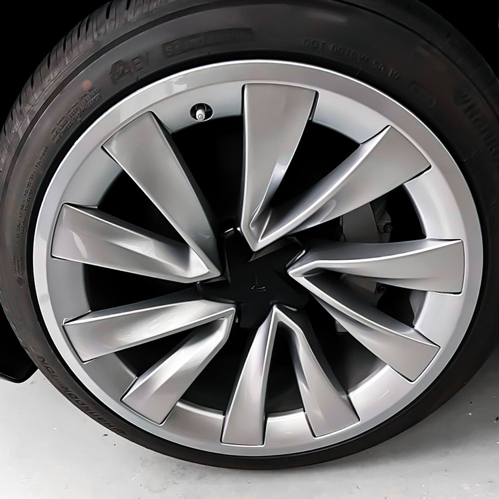 2025+ Tesla Model Y 20-Inch Helix Wheel Protectors | Premium ABS Curb Rash Guards | Easy Snap-On Installation