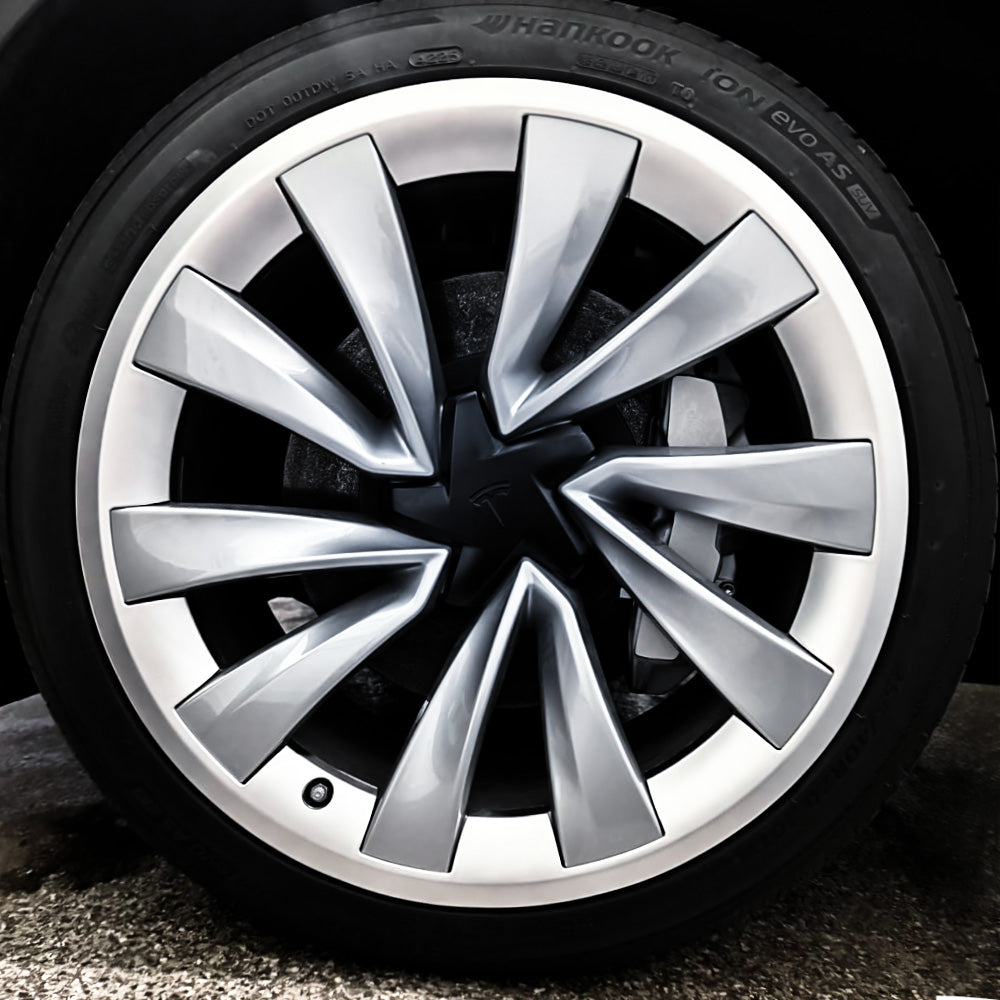 2025+ Tesla Model Y 20-Inch Helix Wheel Protectors | Premium ABS Curb Rash Guards | Easy Snap-On Installation