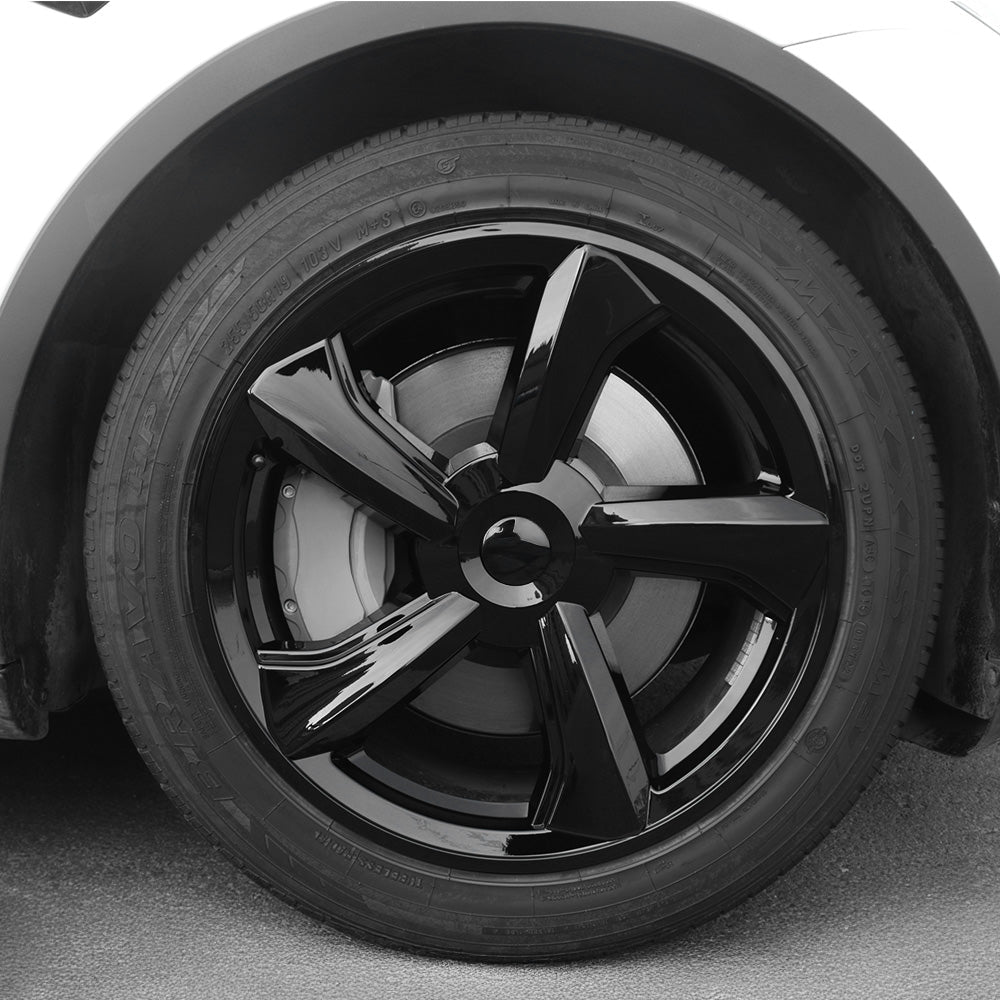 2025+ Tesla Model Y Juniper 19’’ Crossflow Wheel Cover Replacement | OEM-Style Black Rim Protectors