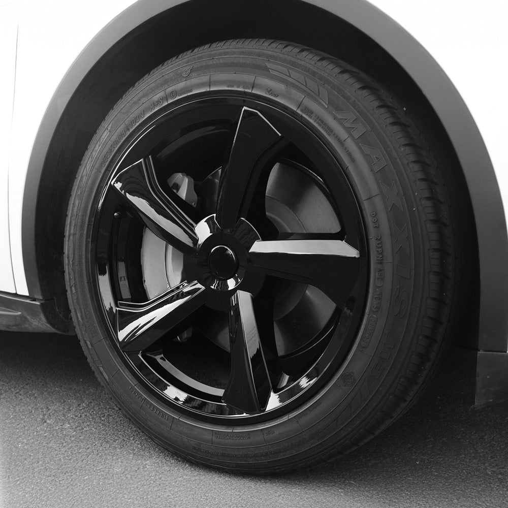 2025+ Tesla Model Y Juniper 19’’ Crossflow Wheel Cover Replacement | OEM-Style Black Rim Protectors