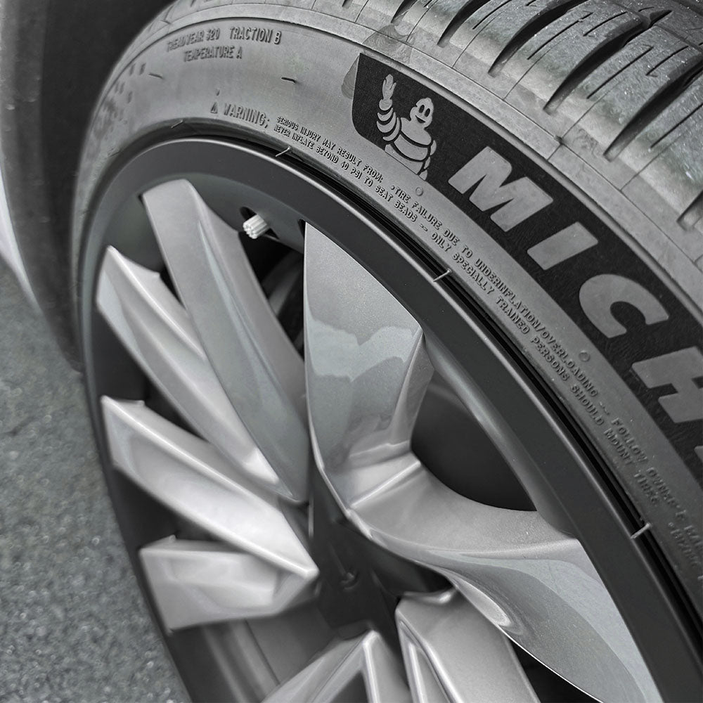 2025+ Tesla Model Y 20-Inch Helix Wheel Protectors | Premium ABS Curb Rash Guards | Easy Snap-On Installation