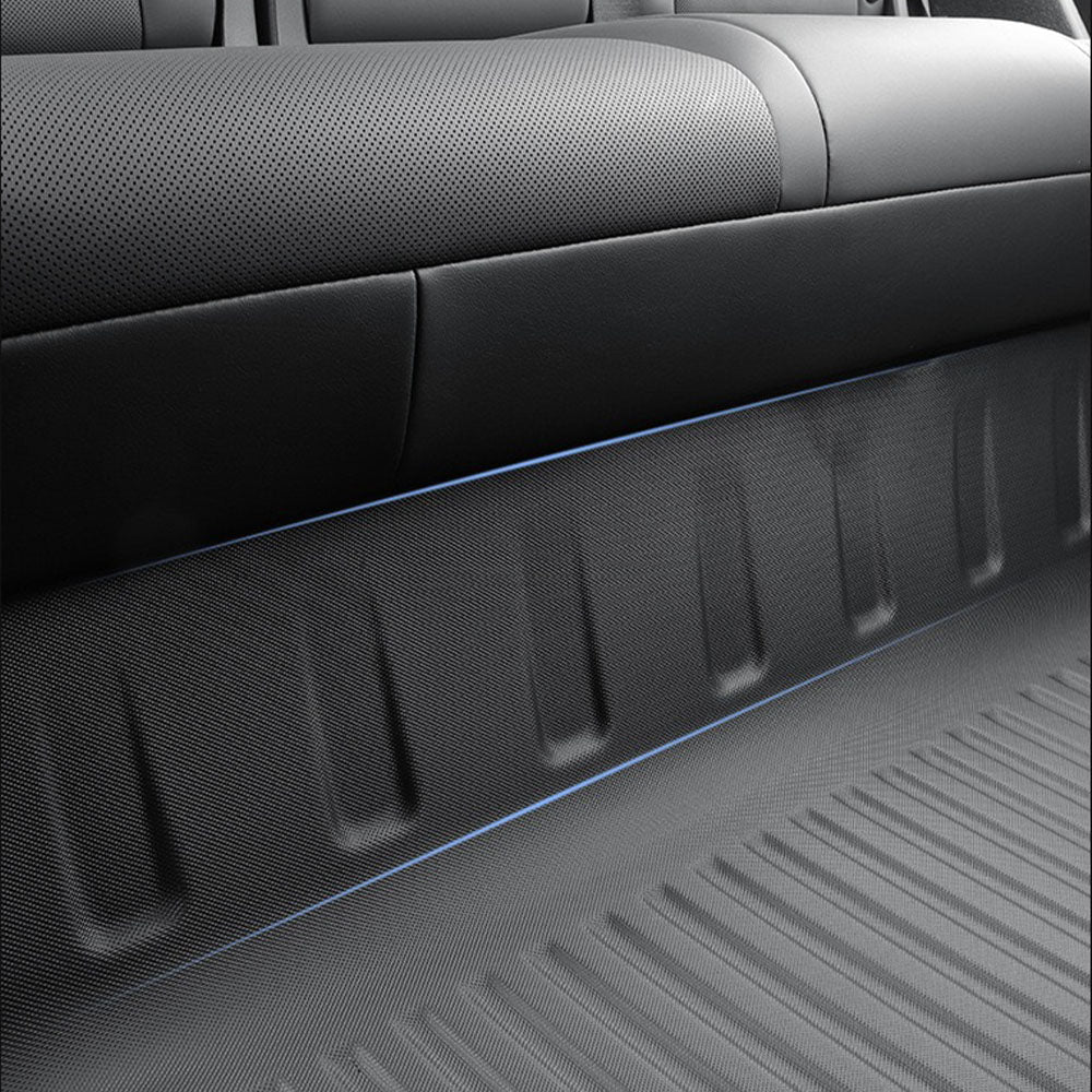 Rear seat edge wrapping detail of Tesla Model Y Juniper All-Weather & Full Coverage Protection Floor Mats