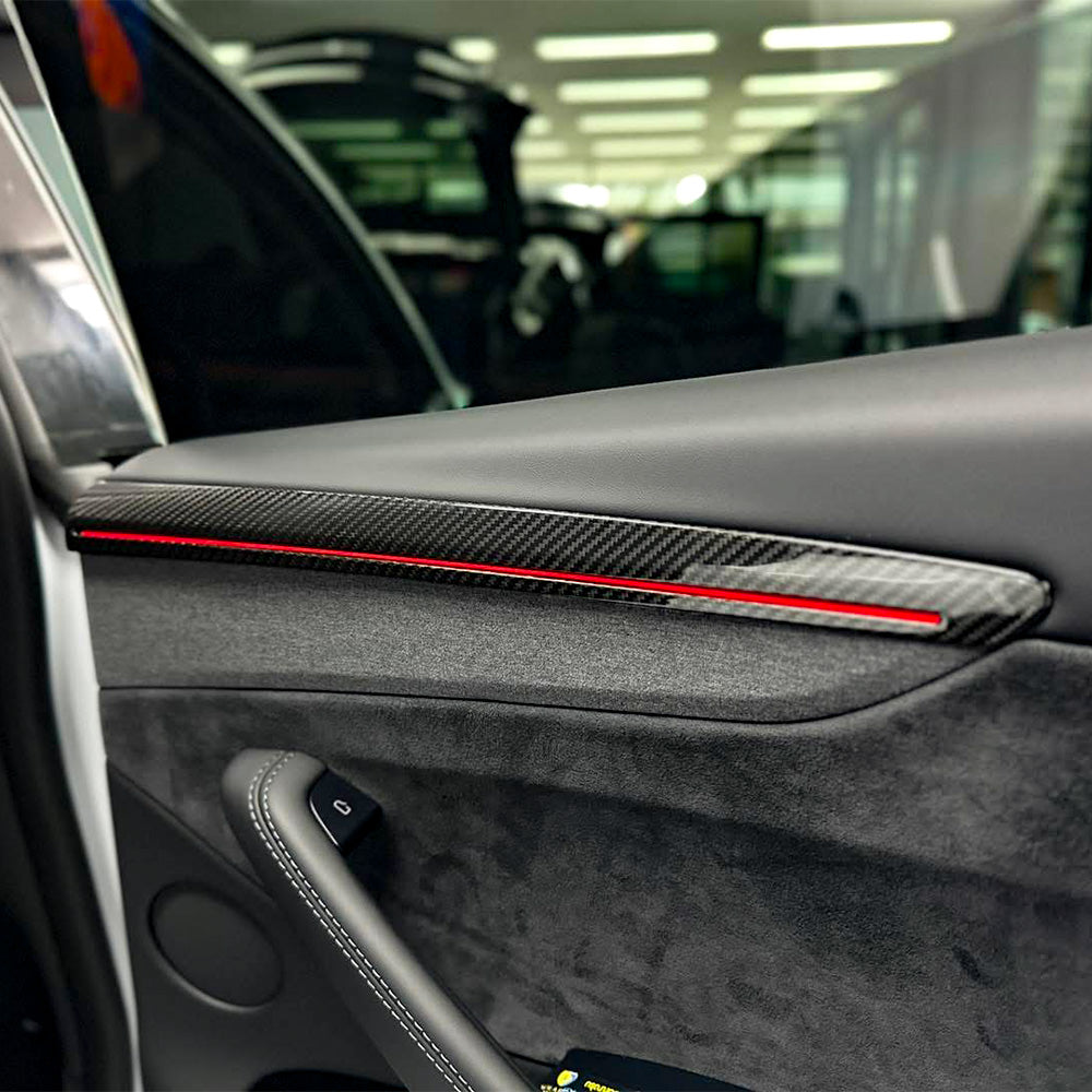 Tesla Model Y Juniper Carbon Fiber Door Trim Covers