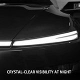 2025+ Tesla Model Y Juniper SmartLight UV-Reactive TPU Headlight Bar Film Covers | Self-Adjusting 70% Tint & Safe Night Driving