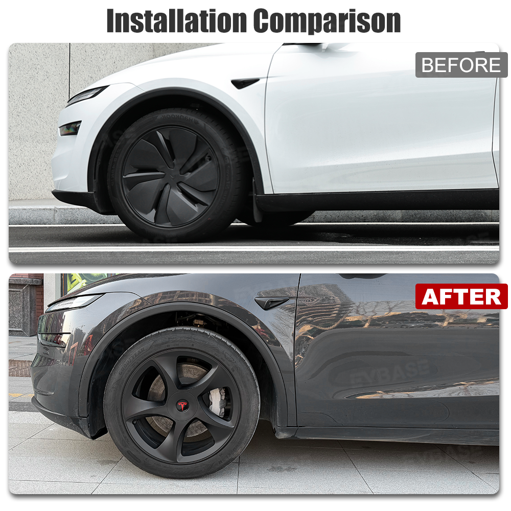 Tessgo 19" Crossflow Style 3D Sculpted Wheel Covers for Tesla Model Y Juniper