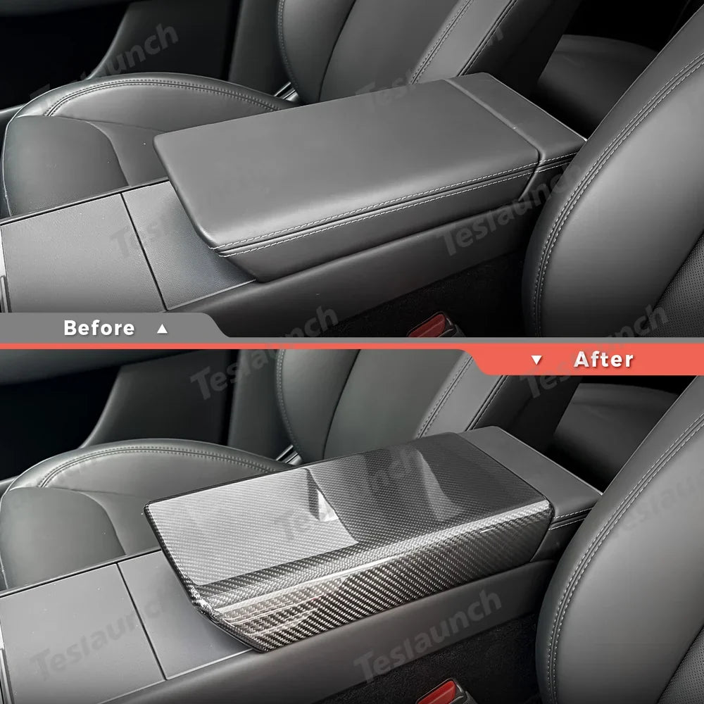 [Real Carbon Fiber] Armrest Cover for Tesla Model Y L 2026+