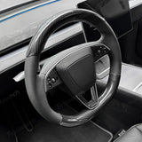 [Real Carbon Fiber] Steering Wheel Trim Cover Kit for Tesla Model YL 2026+