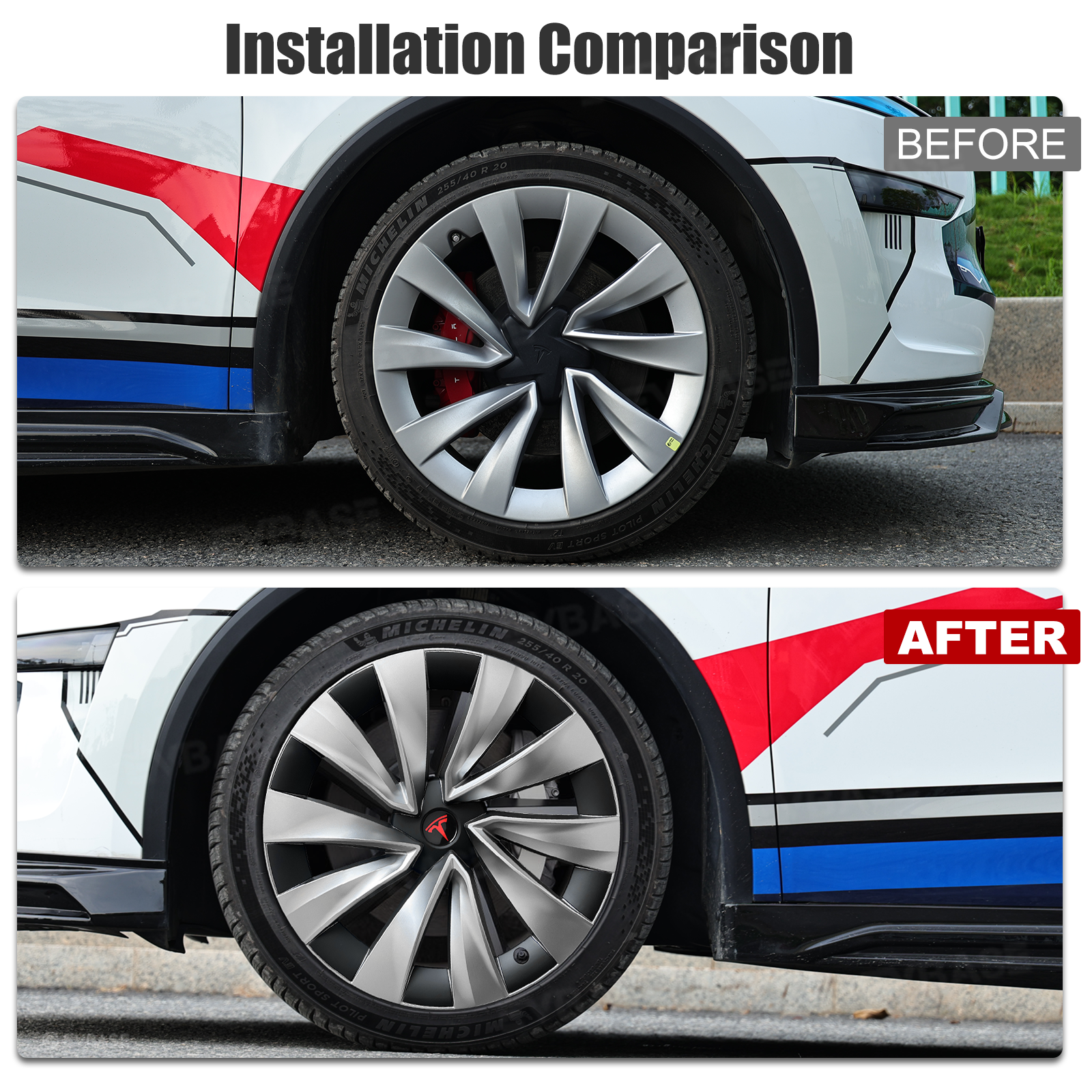 Tessgo "Helix-Pro" 20" Upgrade 2.0 Wheel Covers for Tesla Model Y Juniper