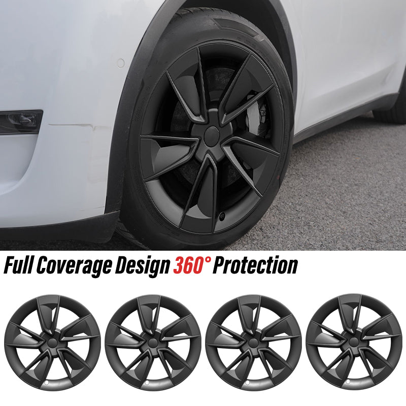 Tesla Model Y Juniper Hubcap X Style 19'' YB Knife Wheel Covers Tesstudio庐