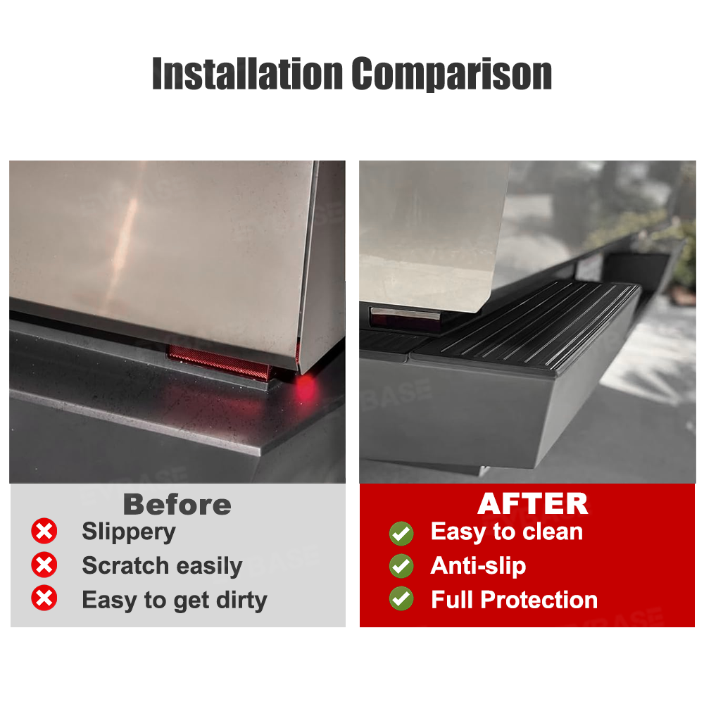 Tessgo Stainless Steel Rear Bumper & Tailgate Protector For Cybertruck, Anti-Scratch Guard Step Plates