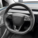 [Real Carbon Fiber] Steering Wheel Trim Cover Kit for Tesla Model YL 2026+