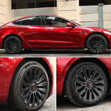 Turbine Style 18" Wheel Covers for Model 3 Matte Black Set of 4