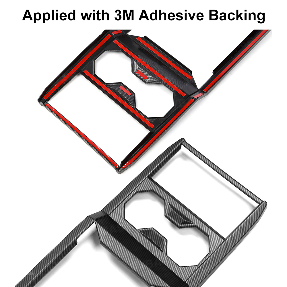 Tessgo Cybertruck Center Console Cup Holder Panel Trim Cover, ABS Carbon Fiber Style Protector