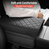 Leather Center Armrest Cover with Side Pockets for Tesla Model Y L 2026+