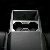 Tessgo Cybertruck Center Console Cup Holder Panel Trim Cover, ABS Carbon Fiber Style Protector