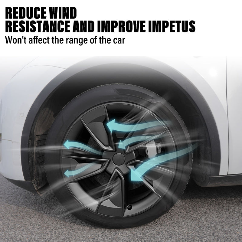 Tesla Model Y Juniper Hubcap X Style 19'' YB Knife Wheel Covers Tesstudio庐