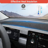 Suede Sunshade Dashboard Mat – UV Protection & Anti-Glare for Tesla Model YL 2026+