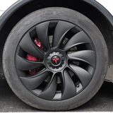 Tessgo 19" Überturbine Style Wheel Covers for Model Y Juniper – Matte Black Hubcaps for Crossflow Wheels, OEM Fit Upgrade