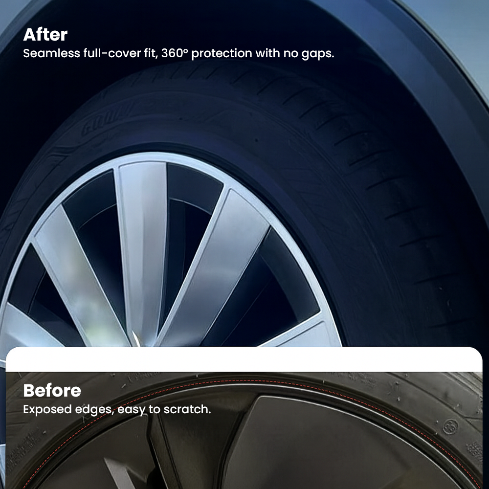 Style 19" YB Turbine Wheel Covers Tesla Black Hub Caps for Tesla Model Y Juniper X