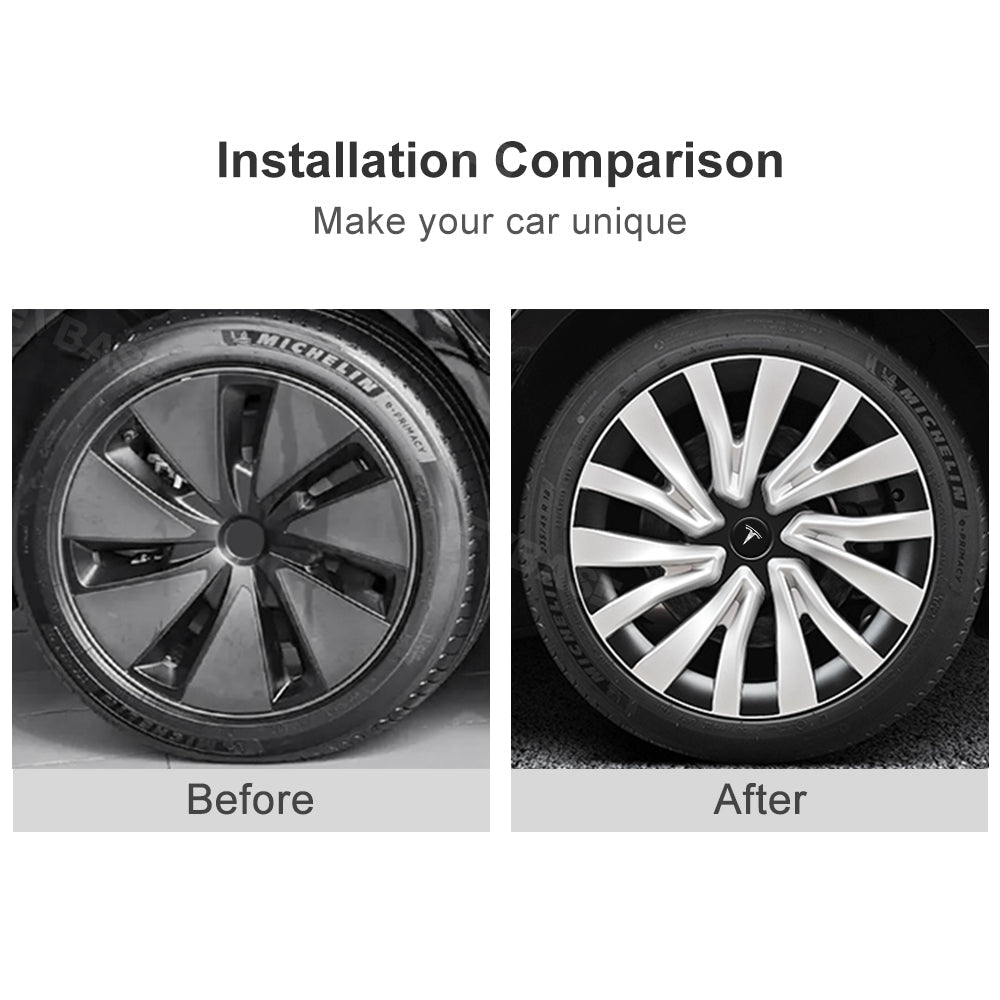 Tessgo 18" Nova Style Dual-Color Wheel Covers for Tesla Model 3 Highland