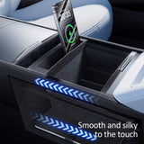 Upgraded Flocked Center Console Storage Tray for Tesla Model Y Juniper & Y L & Model 3 Highland