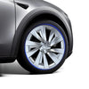 Stealth Grey 19-inch Helix-style wheel covers for Tesla Model Y 2025-2026, replacement for Crossflow hubcaps, 4-pack