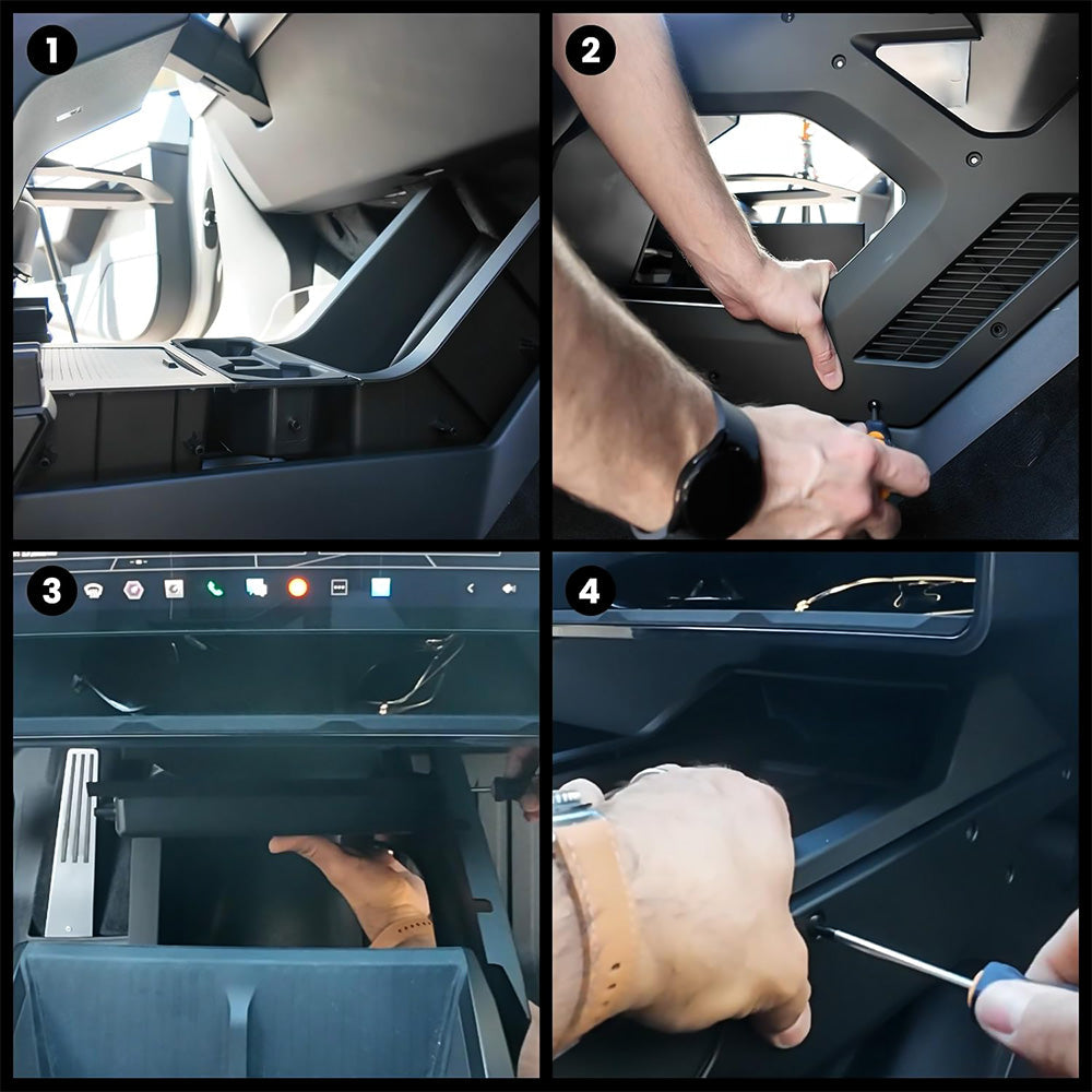 Installation guide: Aisle Central Storage box for CyberTruck Lower Center Console