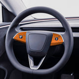 Tesla Alcantara Steering Wheel Panel Wrap Sticker for 2024+ Model 3 Highland