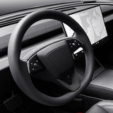 Premium Alcantara Steering Wheel Lower Trim Cover for 2024+ Tesla Model 3 Highland & 2025+ Model Y Juniper