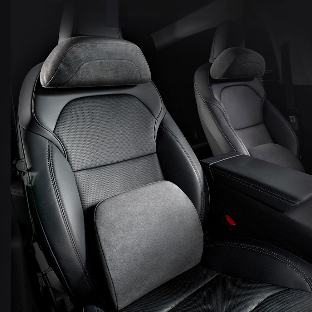 Alcantara Headrest & Lumbar Support Pillow for Tesla Model 3/Y/X/S/Cybertruck