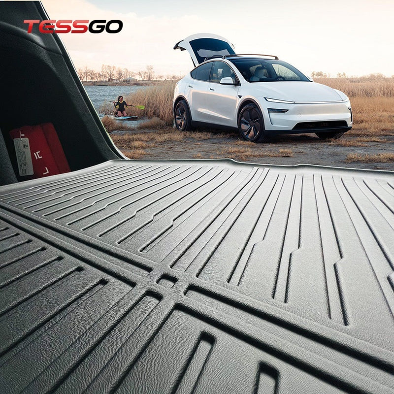 All-Weather TPE Trunk Mats for 2025+ Tesla Model Y Juniper - Durable, Custom-Fit