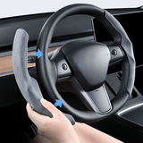Anti-Slip Suede Steering Wheel Cover for Tesla Model Y L 2026+