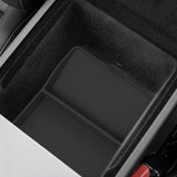 Lower Armrest Organizer Silicone Storage Insert Tray installed on 2026+ Tesla Model Y Standard
