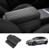 Leather Center Armrest Cover with Side Pockets for Tesla Model Y L 2026+