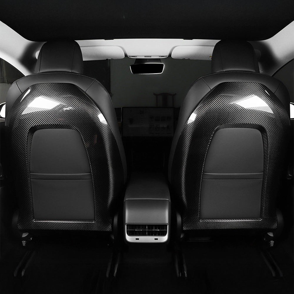 Premium Authentic Carbon Fiber Seat Back Covers for Tesla Model 3 & Model Y – Sporty & Sleek Style