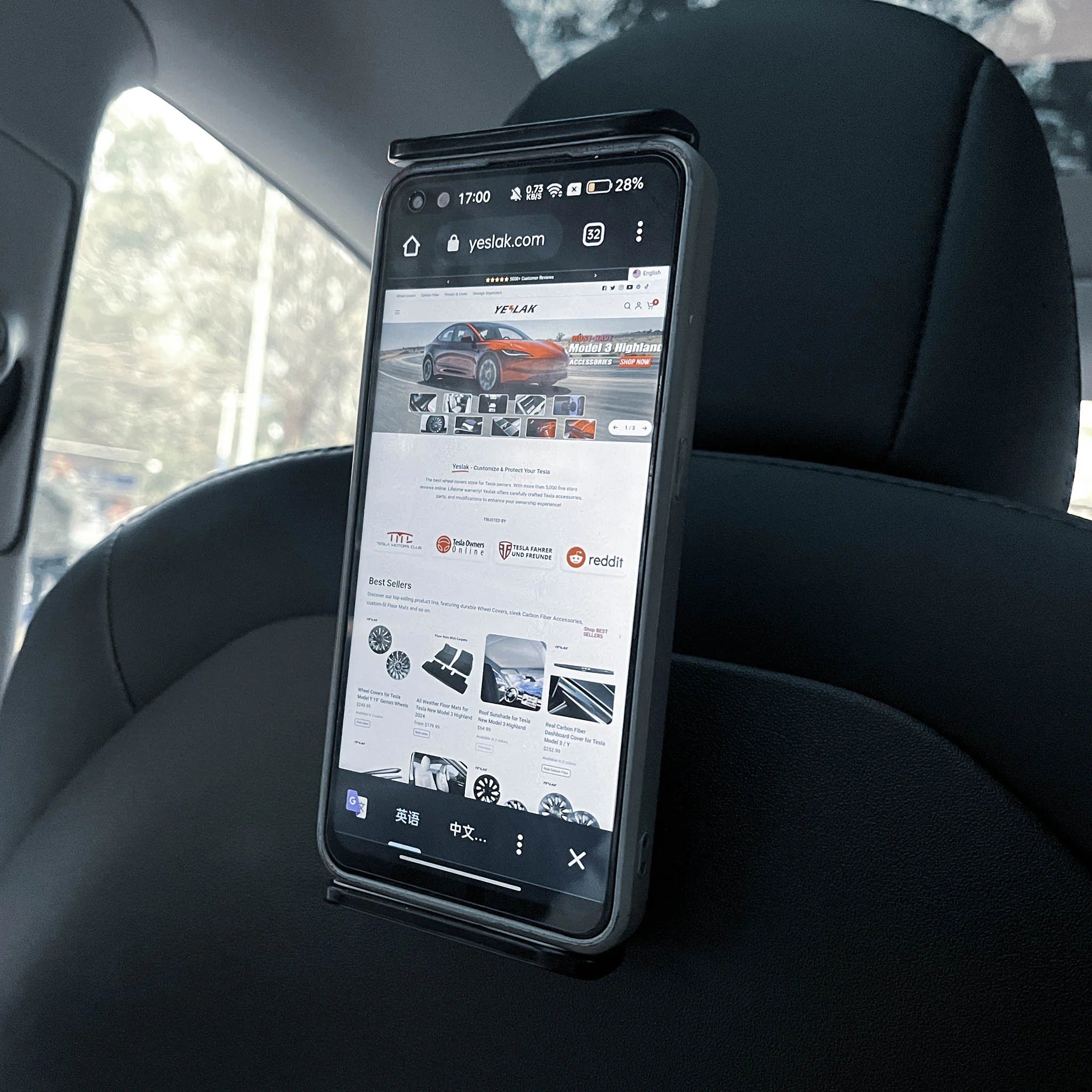 Backseat Cell Phone & iPad Holder Headrest Mount For Tesla Model 3 / Y & Model 3 Highland