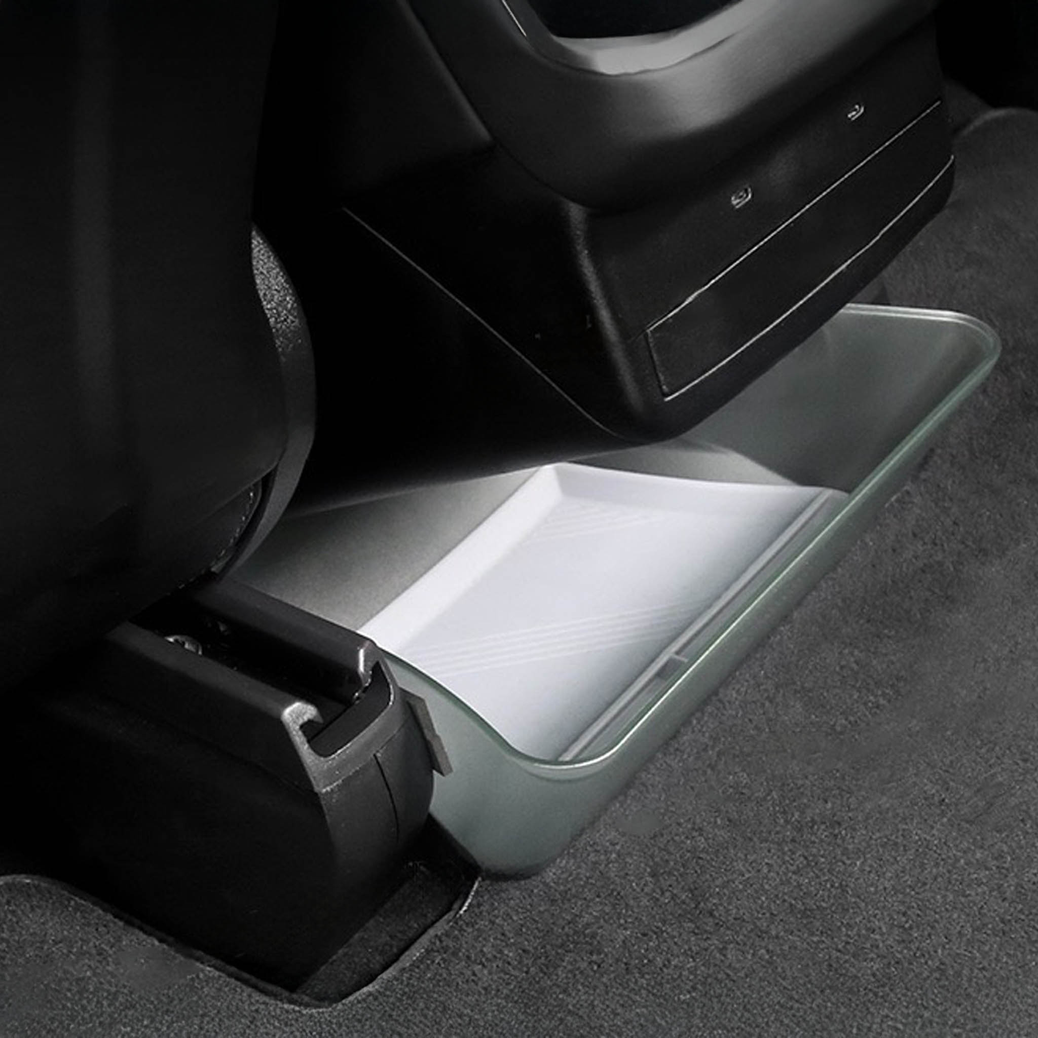 Tesla Model X Rear Seat Storage Box & Removable Trash Bin – Multi-Purpose Organizer for Drinks, Phones, Toys & Trash