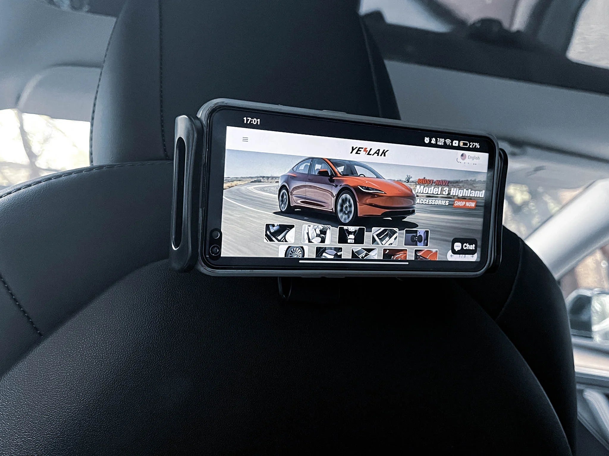 Backseat Cell Phone & iPad Holder Headrest Mount For Tesla Model 3 / Y & Model 3 Highland