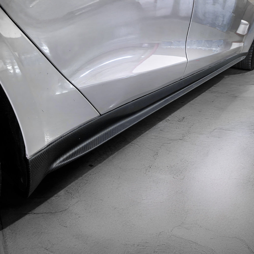 Real Carbon Fiber Side Skirts for Tesla Model S (2021-2025) | High-Performance Aerodynamic Body Kit