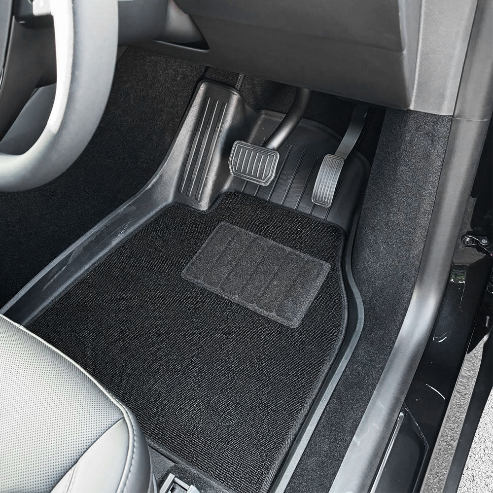 2025+ Tesla Model Y Juniper Right-Hand Drive Custom-Fit TPE All-Weather Floor Mats with Detachable Carpet – Eco-Friendly & OEM Precision