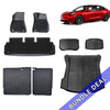 Bundle: Right-Hand Drive Model 3 Floor Mats & Liners Full Set 8 PCS 2024+ (Floor mats with Carpets)